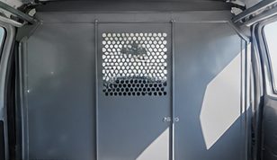 Van bulkhead partition with window