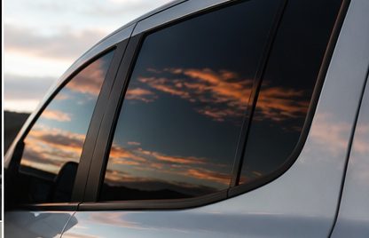 Ceramic tinted windows at sunset