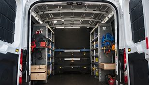 Empty cargo van interior fit-out